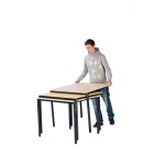 Tisch Stack-O-Flex, B/T 130 x 65 cm Melamin, Tischhöhe auswählen 
